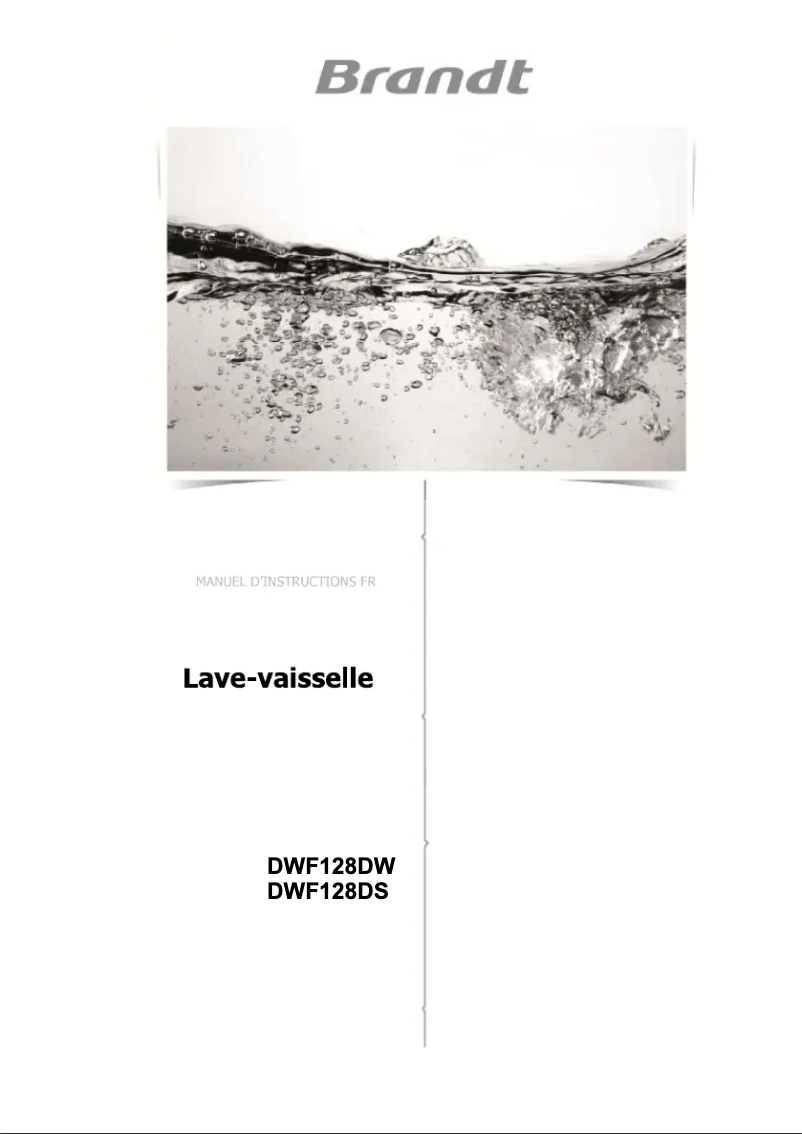 Image de la première page du manuel de l'appareil DWF128DS