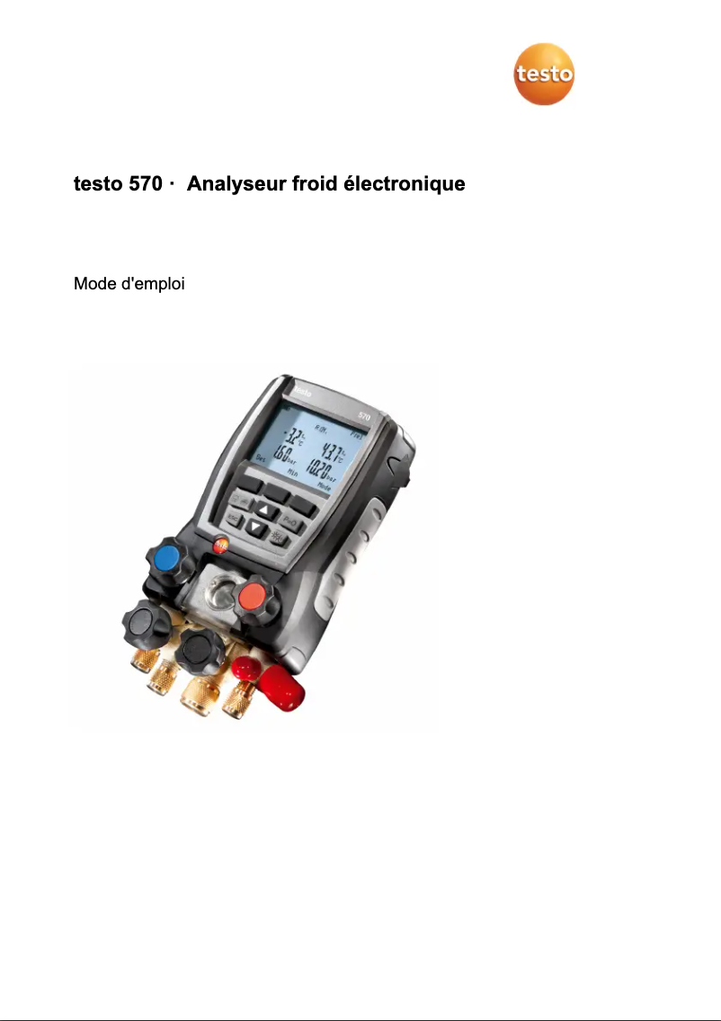 Page n°1 - Manuel utilisateur Testo 570