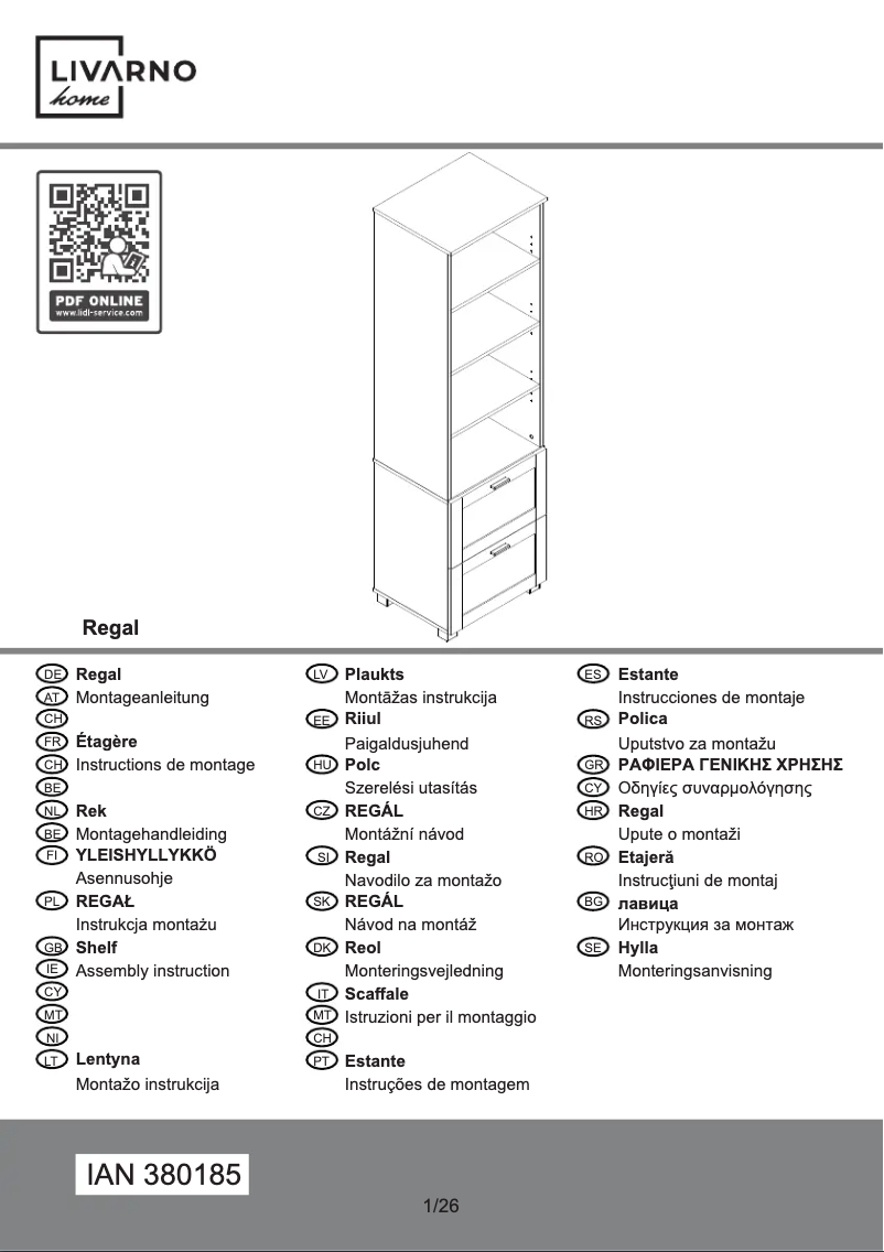 Page 1 de la notice Manuel utilisateur Livarno Lux IAN 380185