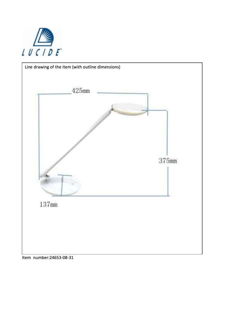 Page 1 de la notice Manuel utilisateur Lucide Yda