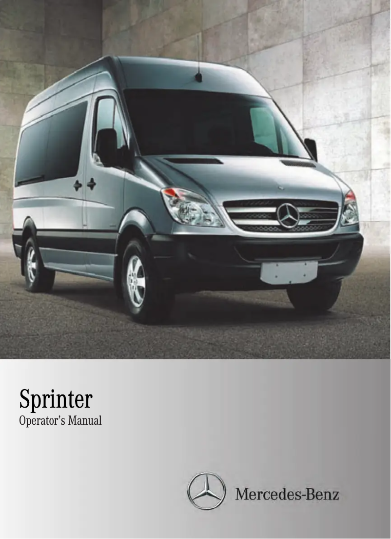 Image de la première page du manuel de l'appareil Sprinter (2011)