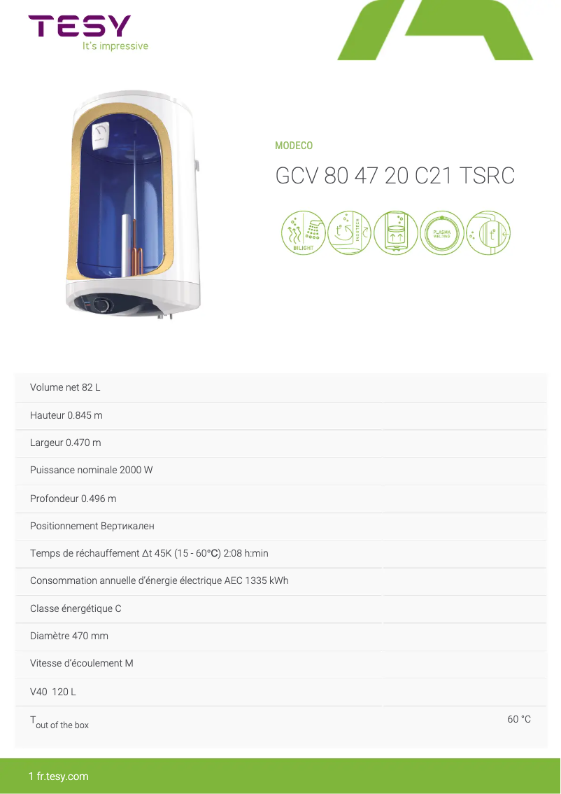 Image de la première page du manuel de l'appareil ModEco 80