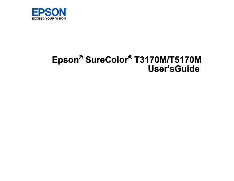 Page n°1 - Manuel utilisateur Epson SureColor T3170