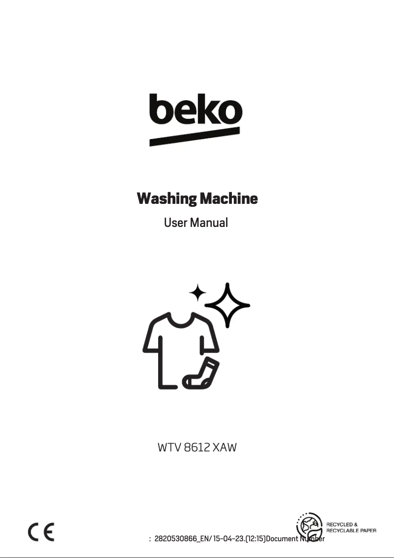 Page 1 de la notice Manuel utilisateur Beko WTV 8612 XAW