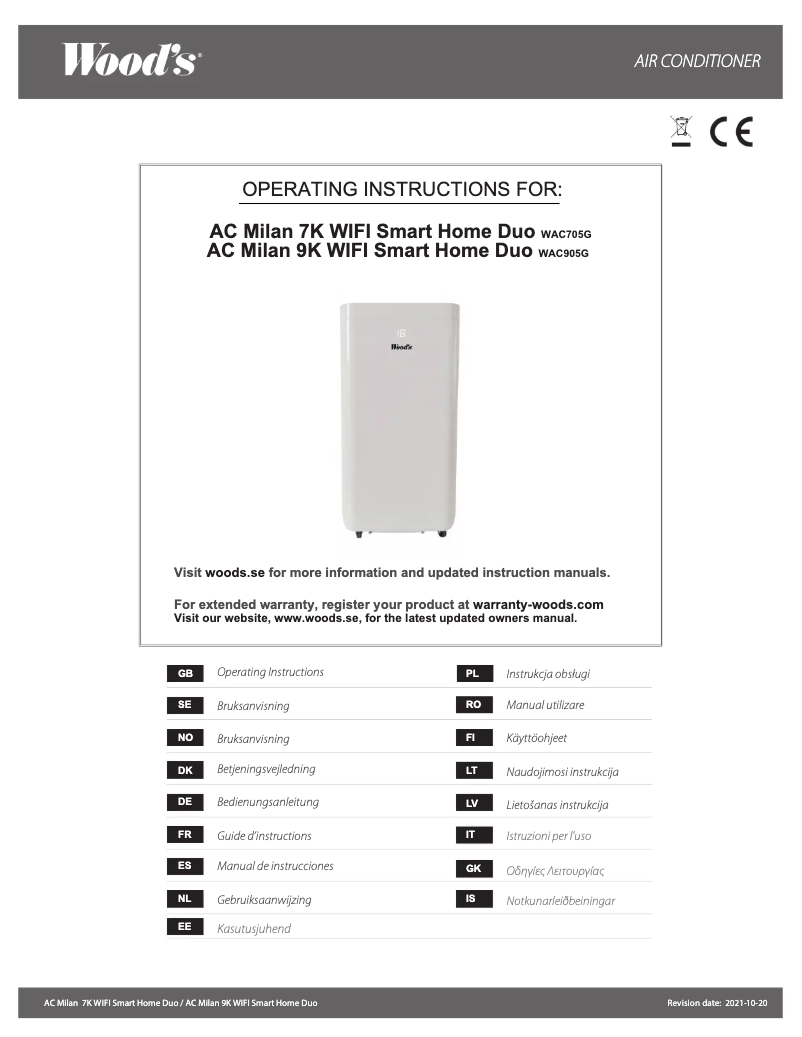 Image de la première page du manuel de l'appareil WAC705G