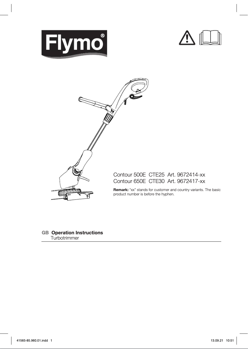 Page 1 de la notice Manuel utilisateur Flymo Contour 500E