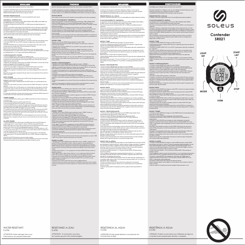 Image de la première page du manuel de l'appareil Contender SR021