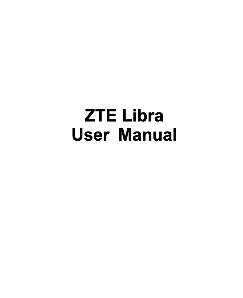 Page 1 de la notice Manuel utilisateur ZTE Libra