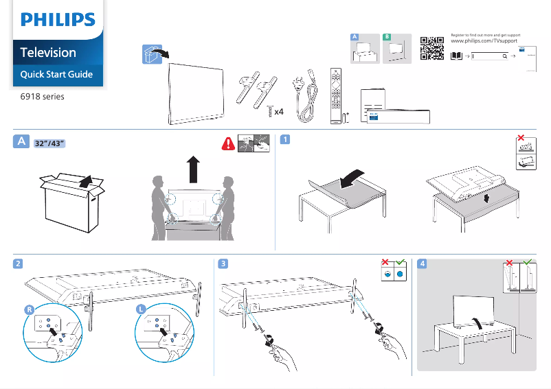 Page 1 of the manual Quick Start Guide Philips 43PFT6918