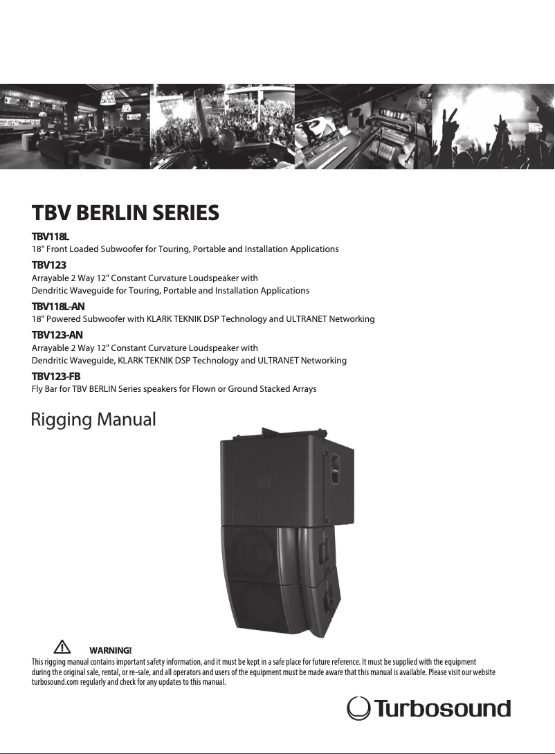 Página 1 del manual Manual de usuario Turbosound Berlin TBV118L