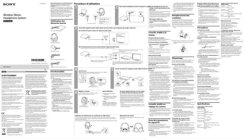 Page n°1 - Manuel utilisateur Sony MDR-HW300K