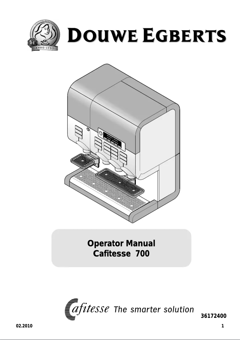 Page n°1 - Manuel utilisateur Douwe Egberts Cafitesse 700