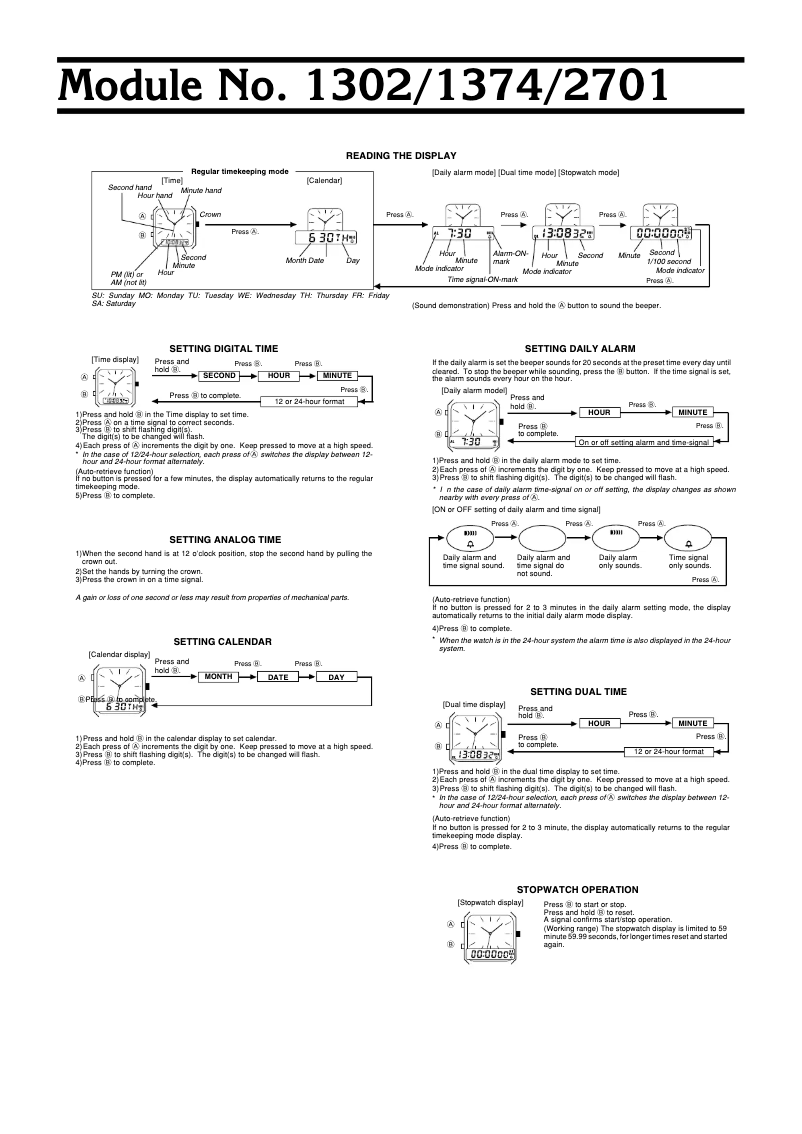 Page 1 de la notice Manuel utilisateur Casio AMW320R-1EV