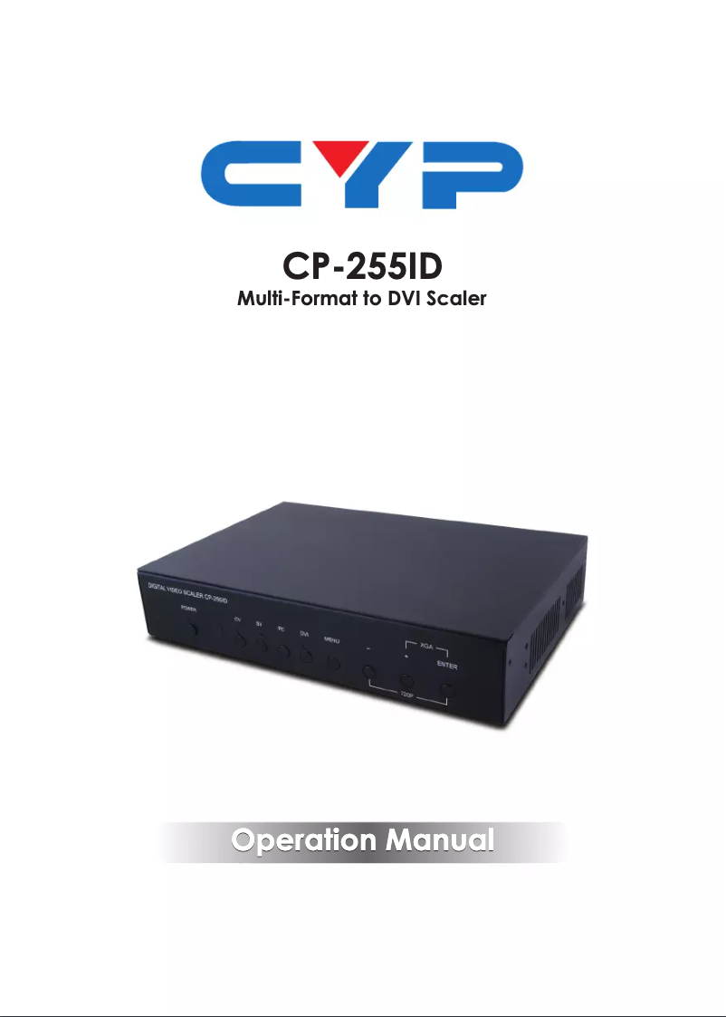 Imagen de la primera página del manual del dispositivo CP-255ID