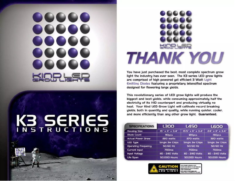 Image de la première page du manuel de l'appareil K3 Series L450