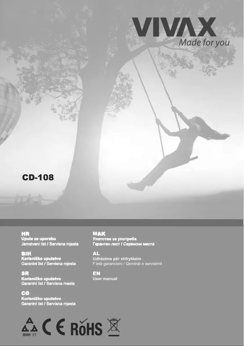 Page 1 de la notice Manuel utilisateur Vivax CD-108B