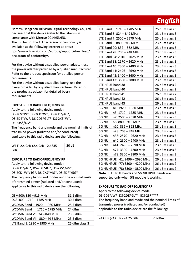 Page 1 de la notice Guide de démarrage rapide Hikvision DS-2CV2027G0-LDW