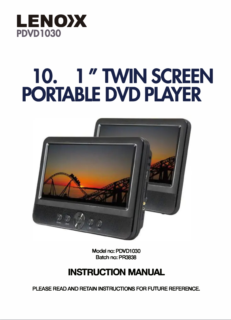 Page 1 de la notice Manuel utilisateur Lenoxx PDVD1030