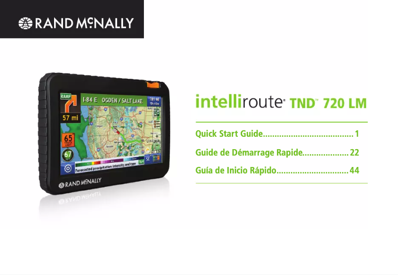 Page 1 de la notice Manuel utilisateur Rand McNally IntelliRoute TND 720