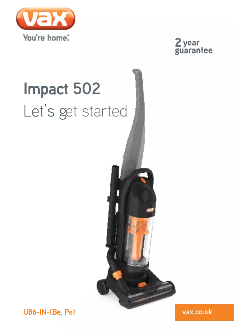 Página 1 del manual Manual de usuario Vax Impact 502 U85-TN-Be