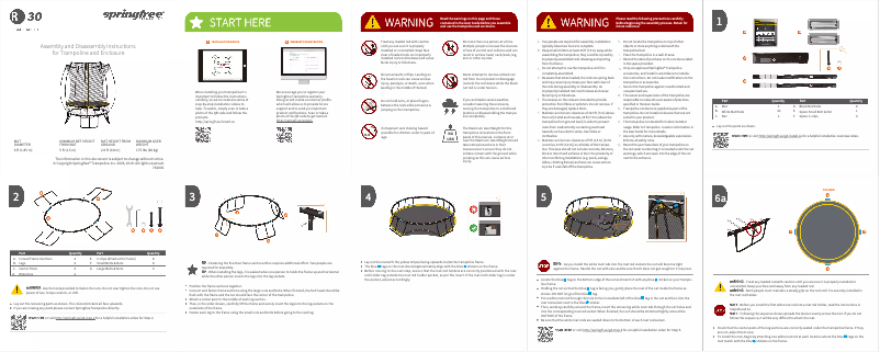 Page n°1 - Manuel utilisateur Springfree Small Round R30