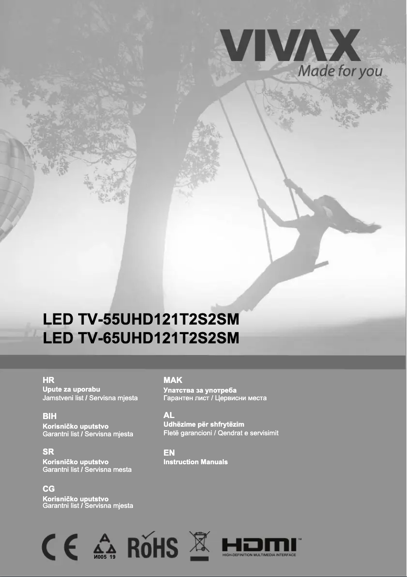 Page 1 of the manual User Manual Vivax TV-55UHD121T2S2SM