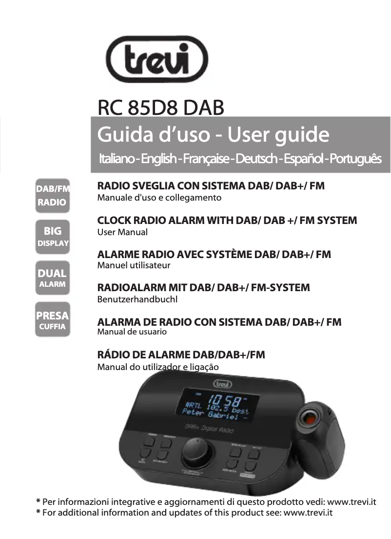 Page n°1 - Manuel utilisateur Trevi RC 85D8 DAB