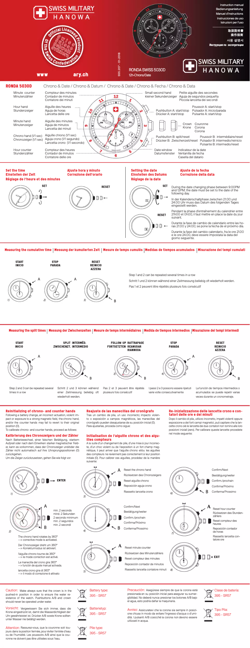 Page n°1 - Manuel utilisateur Swiss Military Hanowa Flagship X Chrono