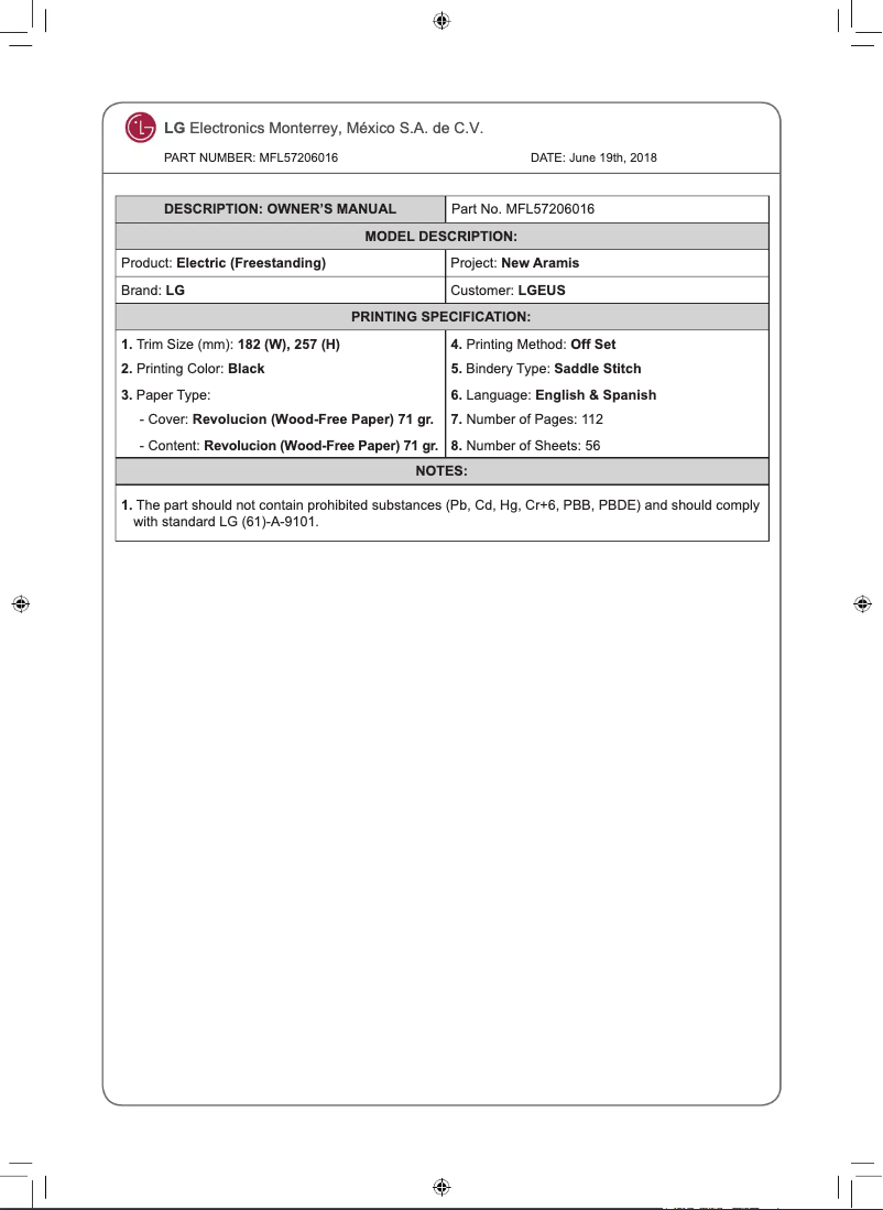 Image de la première page du manuel de l'appareil LRE3194ST