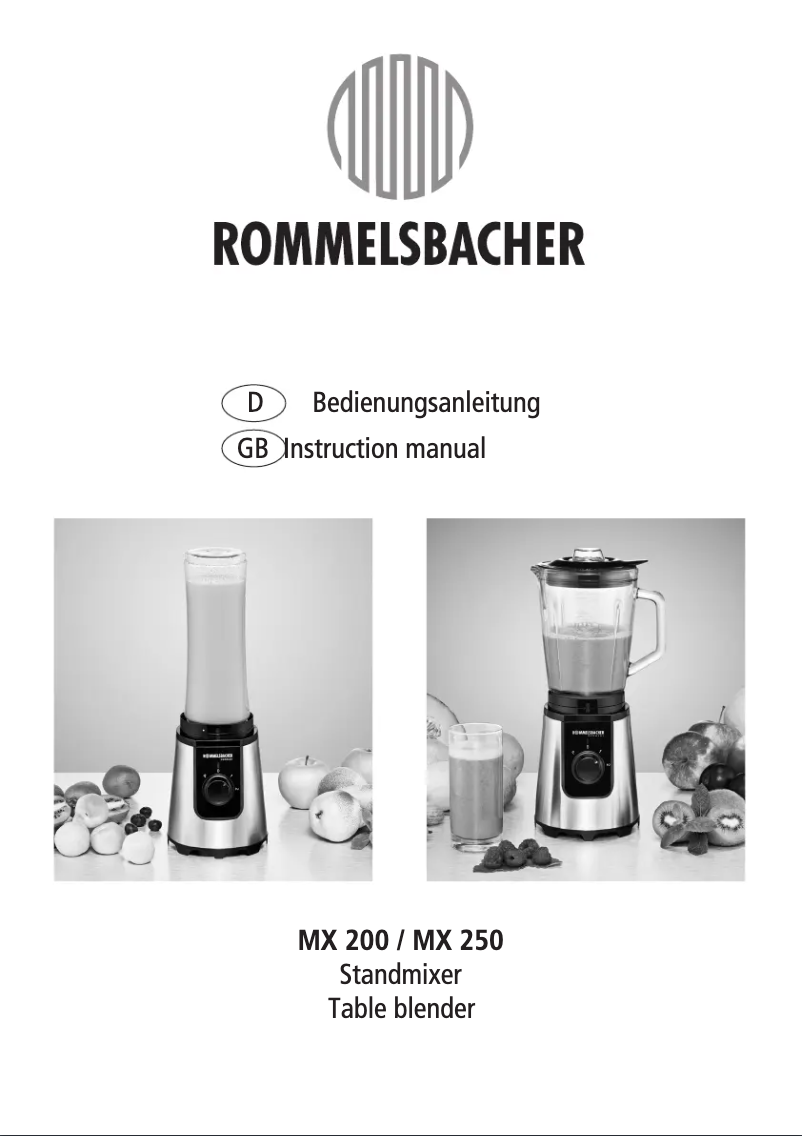 Página 1 del manual Manual de usuario Rommelsbacher MX 200