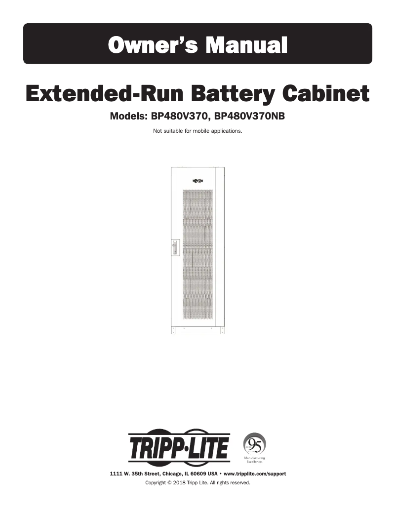 Page 1 de la notice Manuel utilisateur Tripp Lite BP480V370