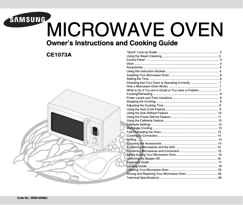 Page 1 de la notice Manuel utilisateur Samsung CE1073A