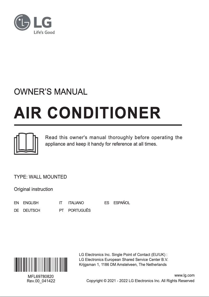 Page 1 de la notice Manuel utilisateur LG AC24BH