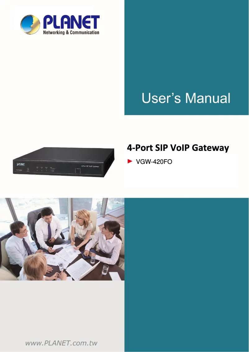 Page 1 de la notice Manuel utilisateur Planet VGW-420FO