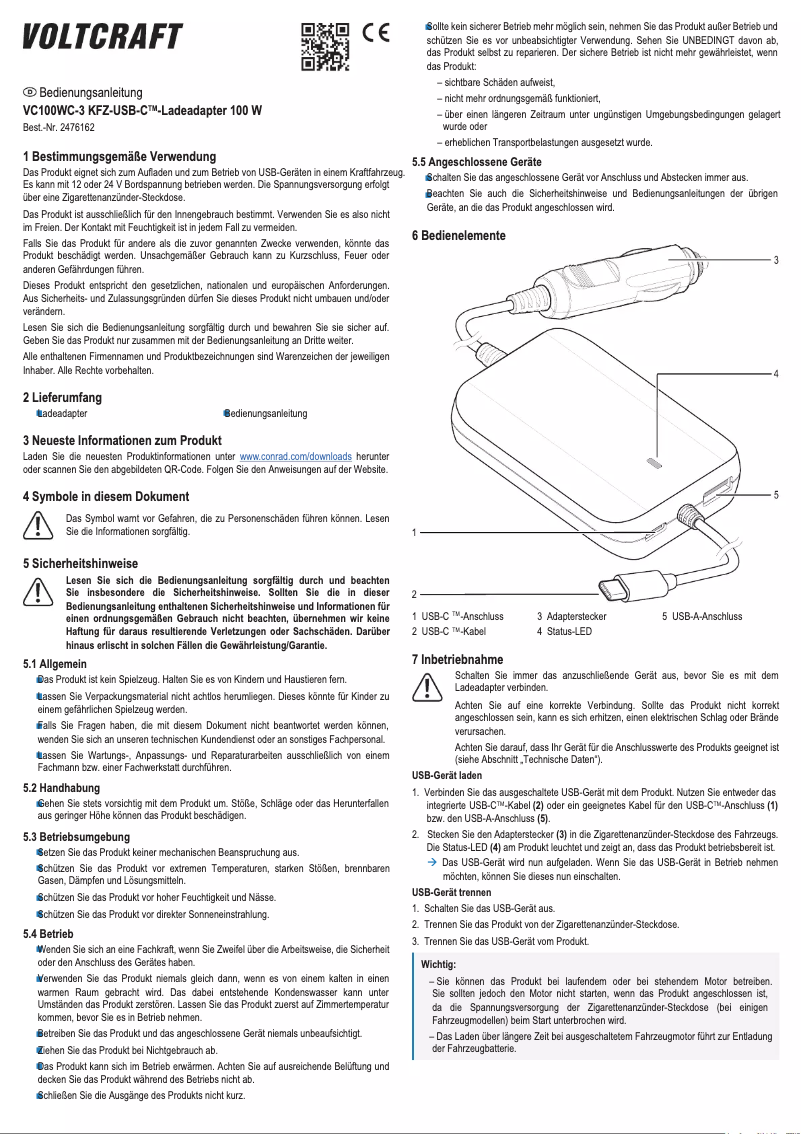 Image de la première page du manuel de l'appareil VC100WC-3