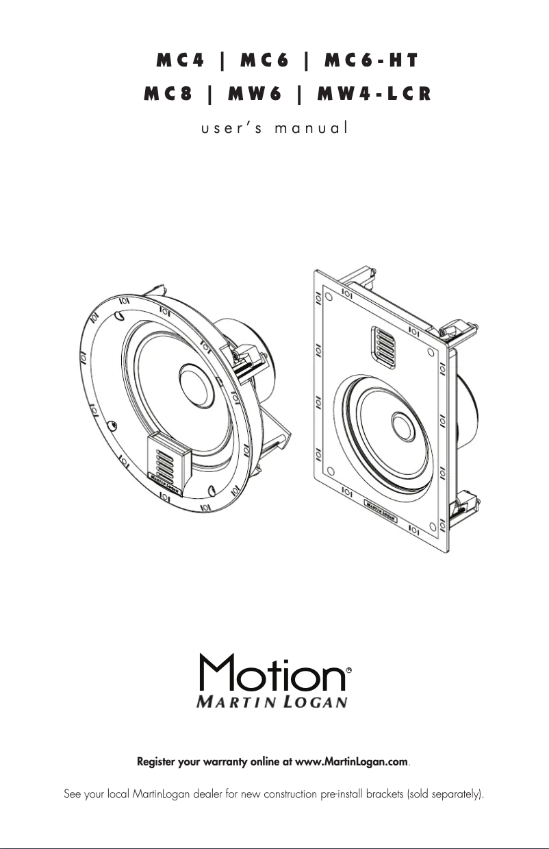 Image de la première page du manuel de l'appareil Motion MC6