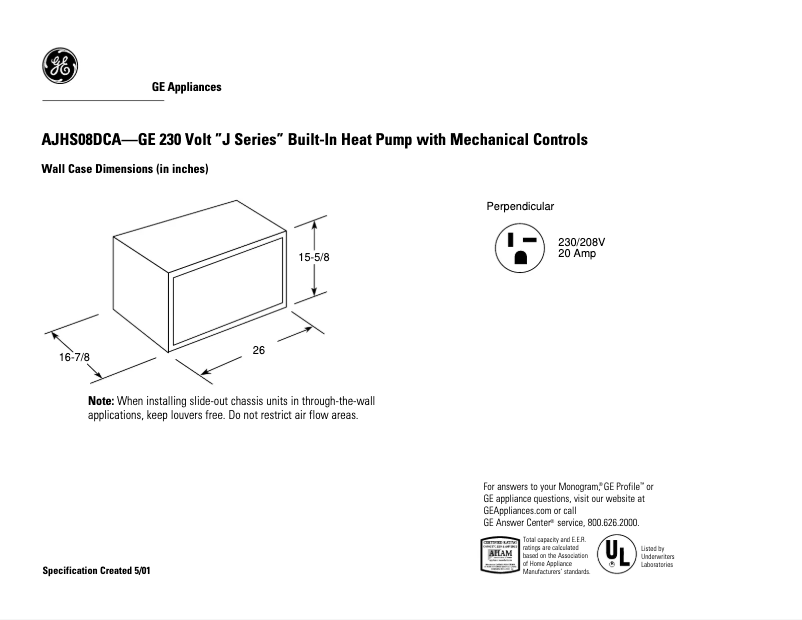 Image de la première page du manuel de l'appareil AJHS08DCA
