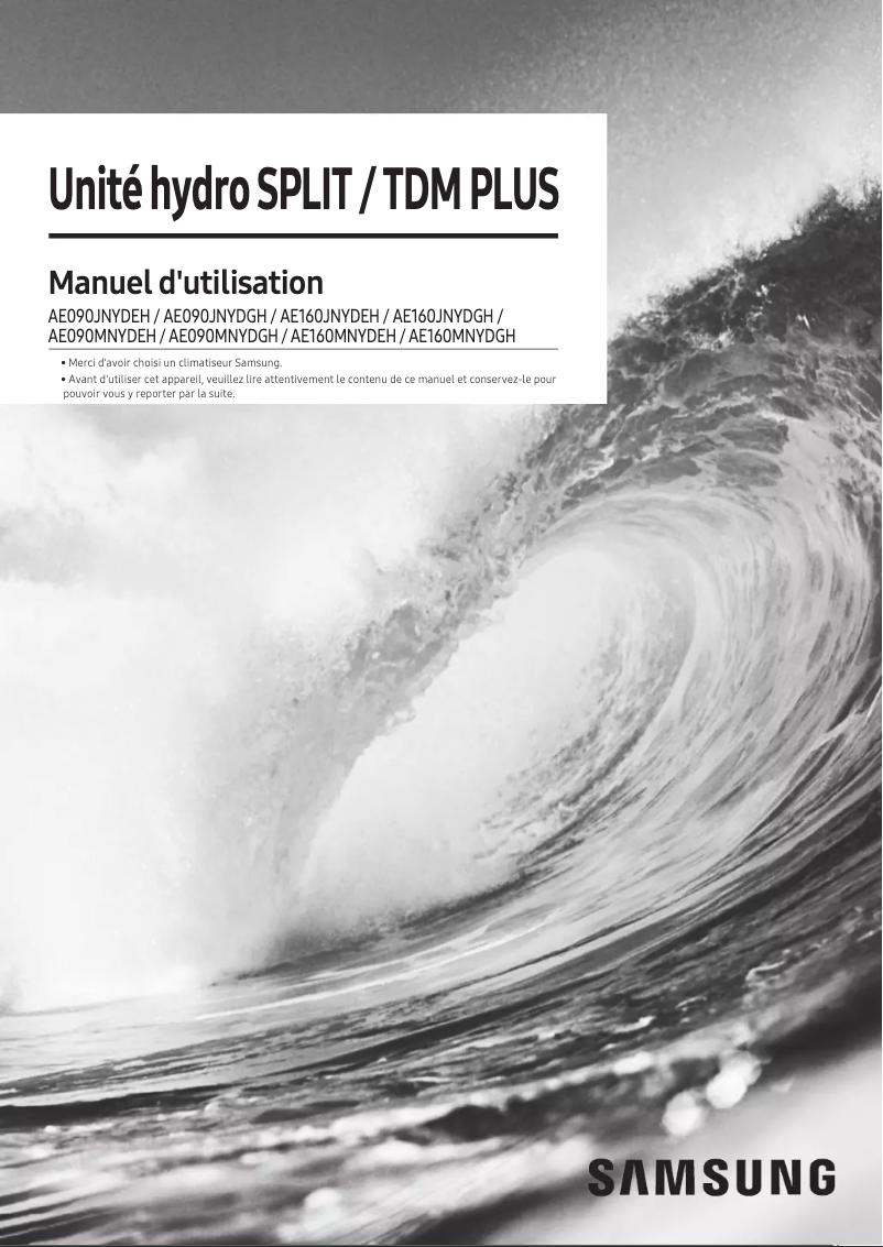 Page 1 de la notice Manuel utilisateur Samsung AE090JNYDGH