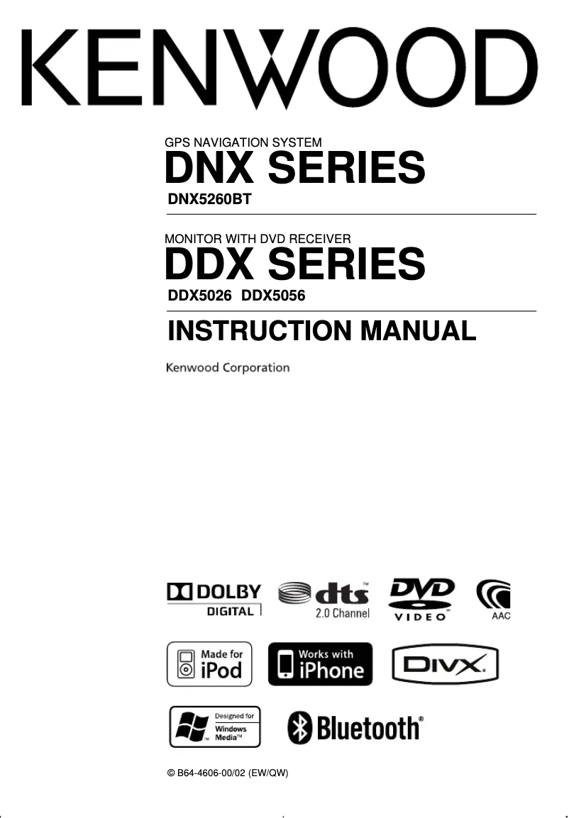Image de la première page du manuel de l'appareil DNX5260BT