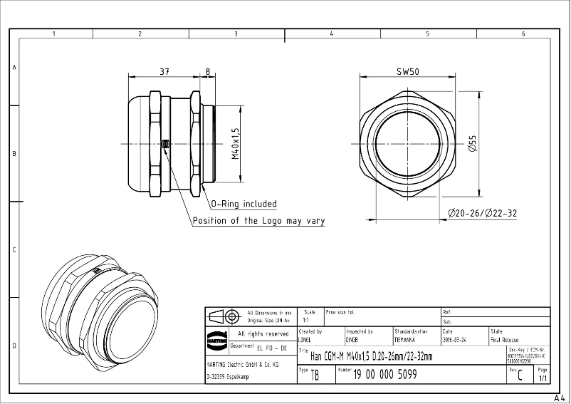Page n°1 - Manuel utilisateur Harting 19 00 000 5099