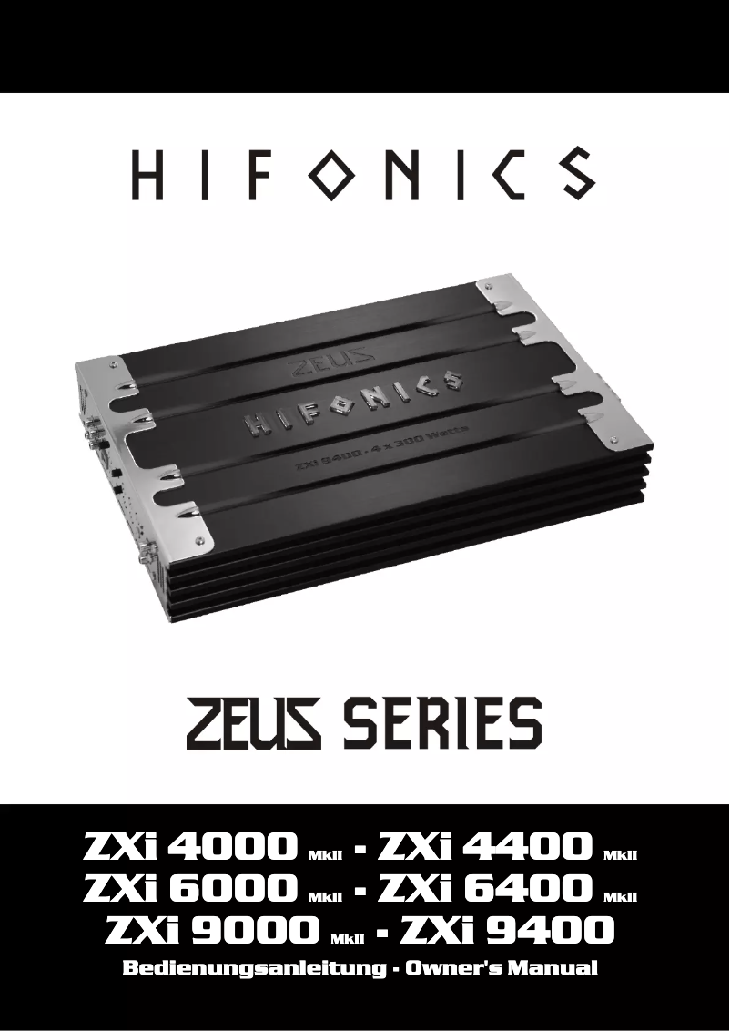 Page 1 de la notice Manuel utilisateur Hifonics ZXi 4400