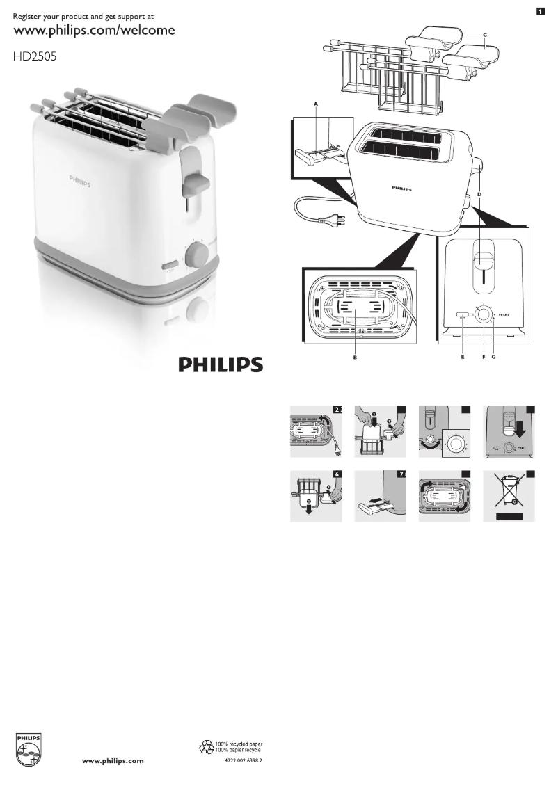 Page 1 de la notice Manuel utilisateur Philips Daily Collection HD2505