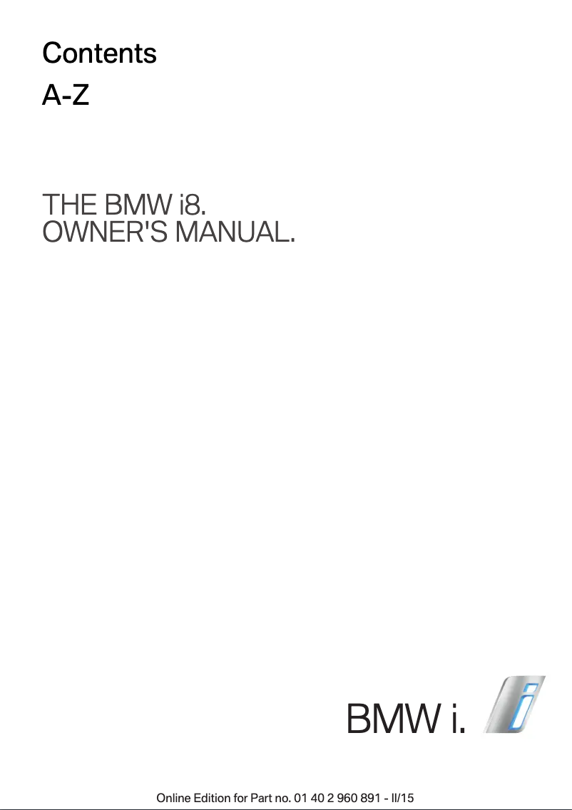 Image de la première page du manuel de l'appareil i8 (2015)