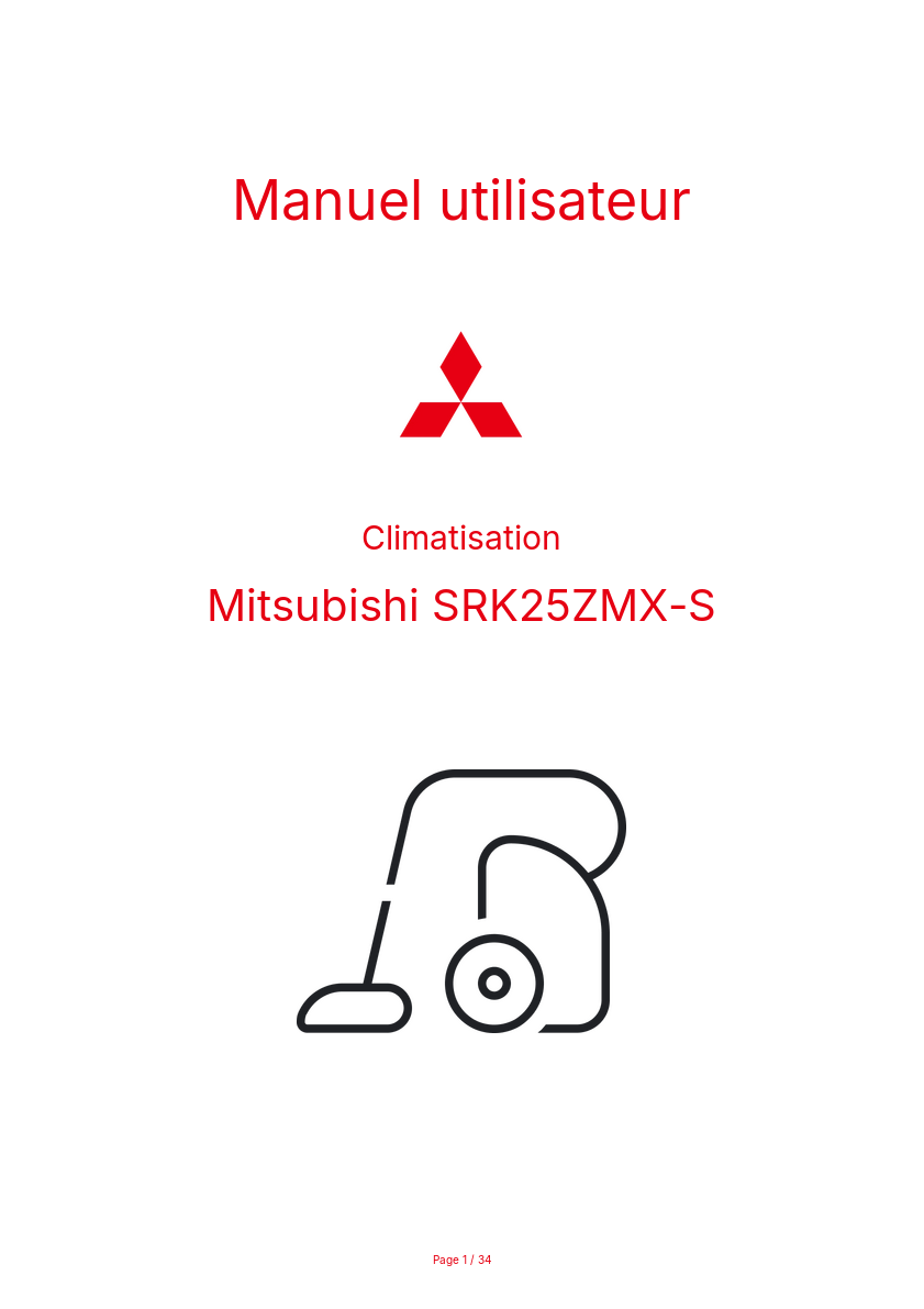 Image de la première page du manuel de l'appareil SRK25ZMX-S