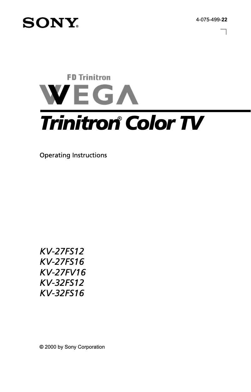Image de la première page du manuel de l'appareil KV-27FS12