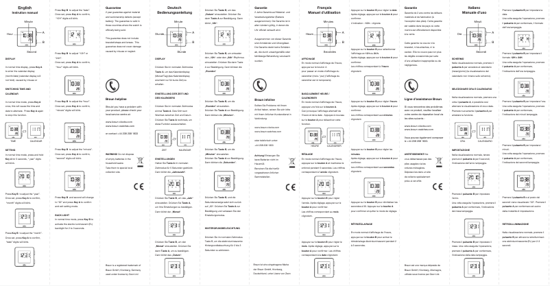 Page 1 de la notice Manuel utilisateur Braun BN0046G