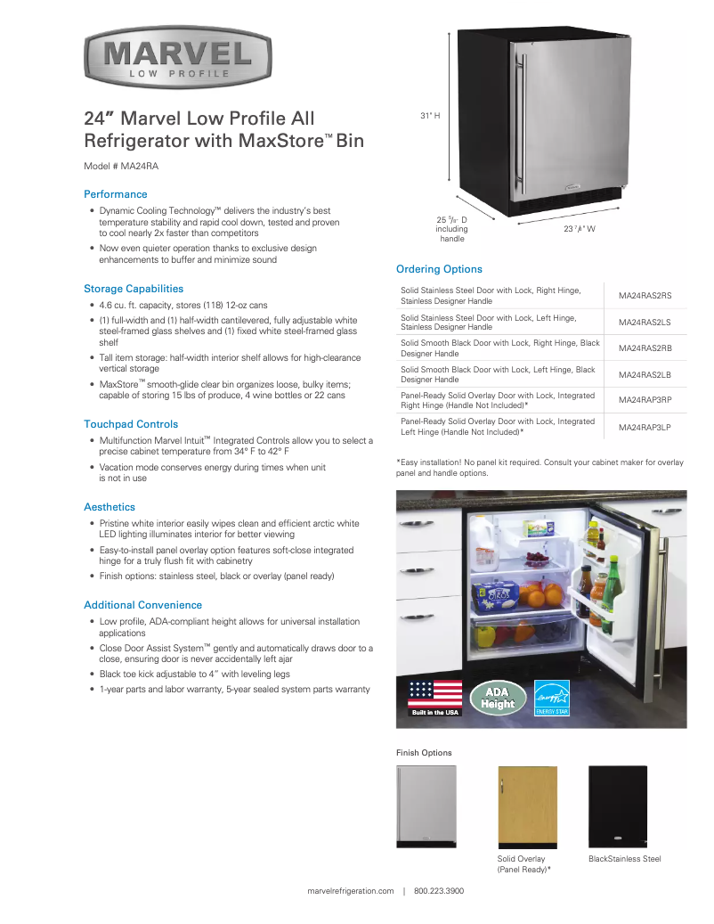 Page 1 de la notice Manuel utilisateur Marvel Professional MA24RA3R