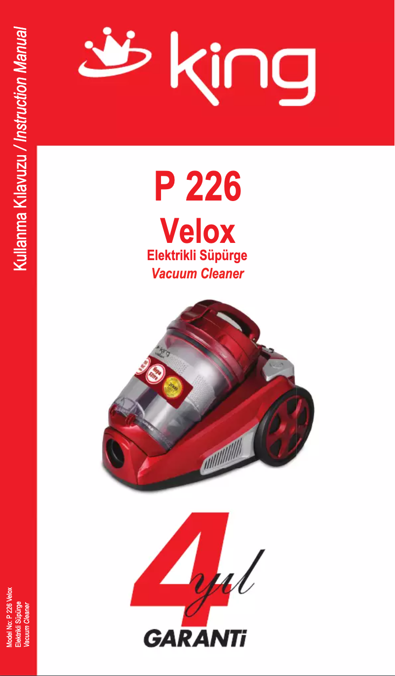 Page n°1 - Manuel utilisateur King Velox P 226