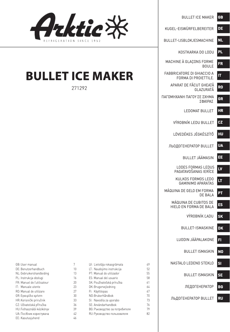 Page 1 de la notice Manuel utilisateur Arktic 271292