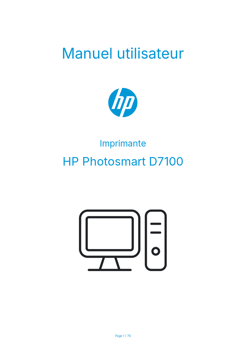 Page n°1 - Manuel utilisateur HP Photosmart D7100